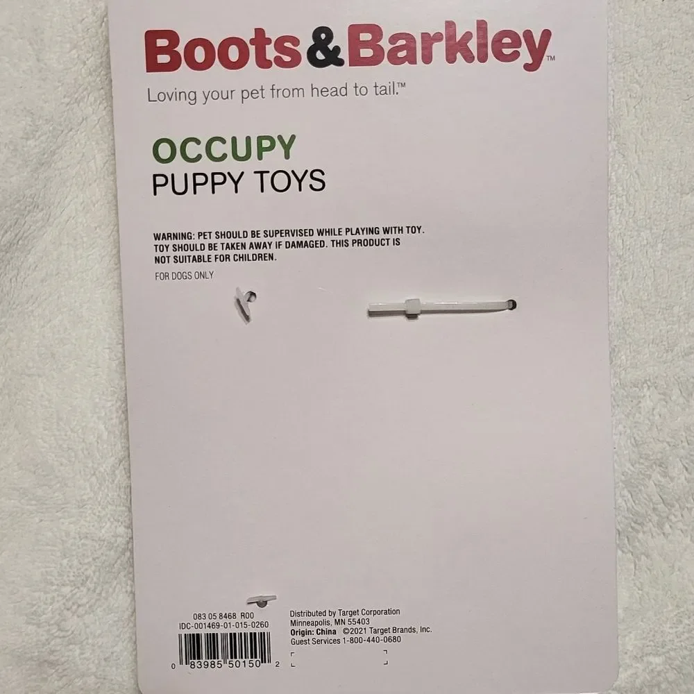 Boots & Barkley NIP 2pc Bundle- Puppy Occupy Rubber & Rope Dog Toy Set